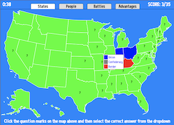 Union vs Confederacy Interactive Map
