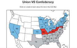Civil War Battles Interactive Map