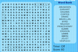 Explorers Word Search