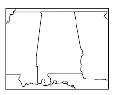 Alabama Outline Map