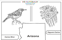 Arizona Symbols Coloring