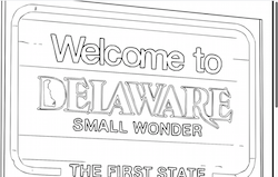 Welcome to Delaware Highway Sign Coloring