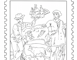 Delaware Postage Stamp Coloring