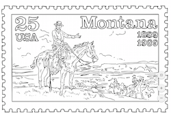 North Dakota Postage Stamp Coloring