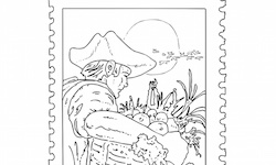 New Jersey Statehood Postage Stamp Coloring Page