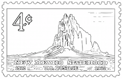 New Mexico Postage Stamp Coloring