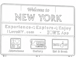 New York Highway Sign Coloring