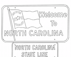 north Carolina Welcome Sign Coloring