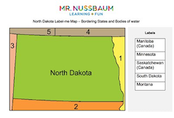 North Dakota Label-me Map