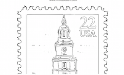 Pennsylvania Postage stamp Coloring Page
