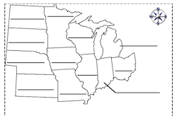 Midwestern States Label-me Map