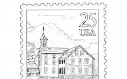 Rhode Island Postage Stamp Coloring Page