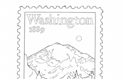 Washington Postage Stamp Coloring Page