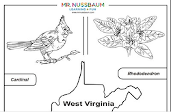 West Virginia Symbols Coloring