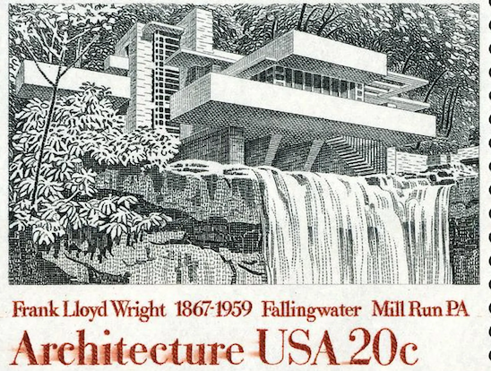 Falling Water Postage Stamp