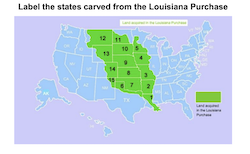 Louisiana Purchase Label-me Map