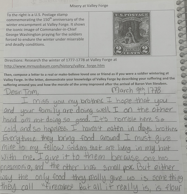 Student Work Example